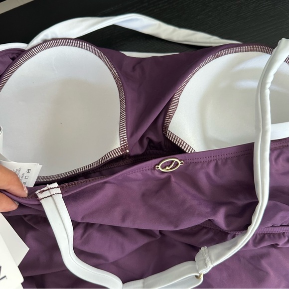 Jantzen Color Blocked Cross-Back Tankini Swimsuit in Sultana: 14 - Picture 5 of 9